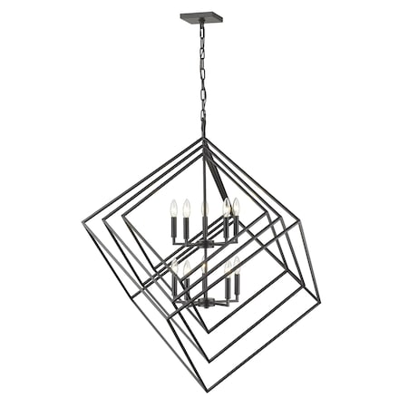 Z-Lite Euclid 10 Light Chandelier, Matte Black 457-10MB